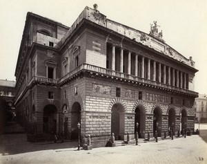 Italy Naples Napoli Teatro San Carlo Theater Old Albumen Photo Sommer 1880