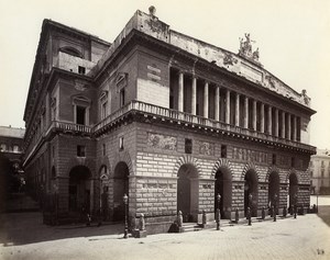 Italy Naples Napoli Teatro San Carlo Theater Old Albumen Photo Sommer 1880