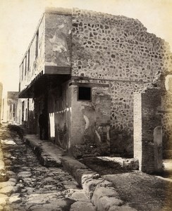 Italy Pompeii Casa del Gran Balcone Old Albumen Photo Sommer 1880