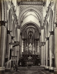 Italy Naples Napoli Chiesa San Domenico Maggiore Old Albumen Photo Sommer 1880