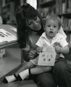 Photographer Stacy Rosenstock & Boy New York Public Library Old Photo 1990