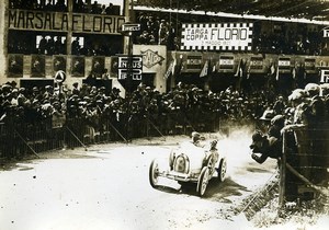Sicile Palerme Course Targa Florio Pilote Costantini Voiture Bugatti ancienne Photo Rol 1925