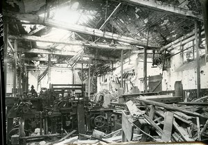 France Reims Ruins WWI First World War Factory Interior Old Photo Wentzell 1919