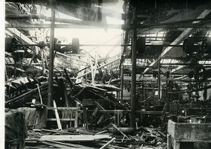 France Reims Ruins WWI First World War Factory Interior Old Photo Wentzell 1919