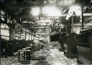 France Reims Ruins WWI First World War Factory Interior Old Photo Wentzell 1919