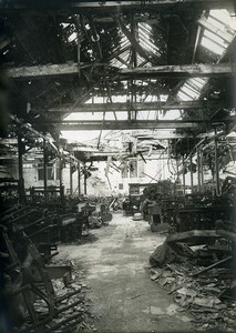 France Reims Ruins WWI First World War Factory Interior Old Photo Wentzell 1919