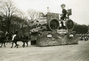 France Paris Mid Lent Carnival Transport Crisis Float Old Photo Trampus 1920