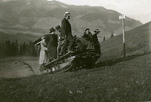 France Jura Mont d'Arbois Climbing by Tank Old Photo Trampus 1920