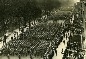 USA New York Victory Parade 1st Infantry Division Old Photo Trampus 1919
