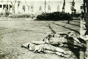 Germany Spartacist uprising Revolutionary Troops Resting Old Photo Trampus 1919