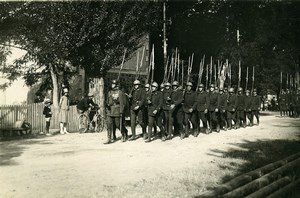 France Military Troops Parade Bayonet Rifles Old Photo 1914