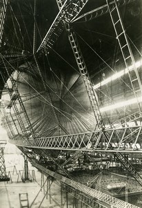 UK Aviation Dirigible Rigid Airship R101 Construction Hangar Old Photo 1928