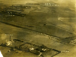 France WWI Aisne Front Selle Battle British Royal Engineers Aerial Photo 1918