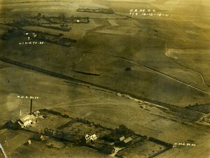 France WWI Aisne Front Selle Battle British Royal Engineers Aerial Photo 1918