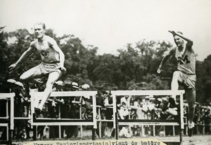 USA Michigan Detroit Morgan Taylor World record of 400m Hurdles Old Photo 1920's