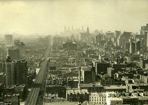 USA New York Building Panorama Roof tops Old Houston Rogers Photo 1930's