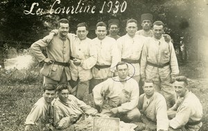 France La Courtine Military Service Group Peloton CM Real Photo Postcard 1930