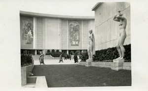 Belgium Brussels World Fair Statues Pavilion Old Photo RPPC 1935