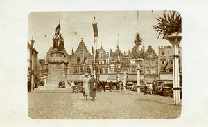 Belgium Bruges Grand Place Markt Real Photo Postcard 1930's