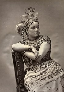 France Opera Soprano Julia Hisson was Selika in African Old Photo Petit 1875