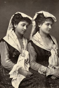France Opera Singer Sisters Badia Old Woodburytype Photo Liebert 1875