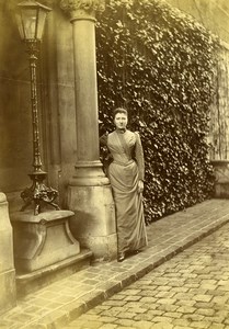 France Lille ? Street Young Lady Victorian Fashion Old Amateur Photo 1896