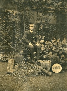 France Lille Young Man Sitting Old Amateur Photo 1888