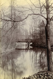 France Around Lille Wooden Bridge River Old Amateur Photo 1896