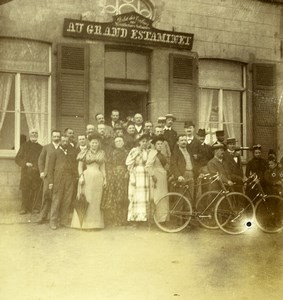 France Lille Au Grand Estaminet Group Café Old Amateur Photo 1896