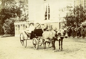 France Lille Donkeys Cabriolet for Children Old Amateur Photo 1896