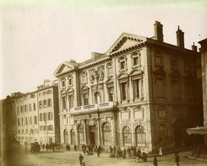 France Marseille Town Hall Animated Street Scene Old Photo 1890