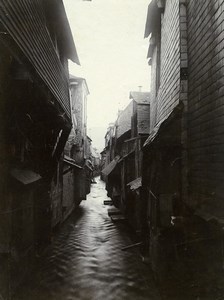 France Pont Audemer en Eure Riviere rue aux Patissiers Old Photo 1890