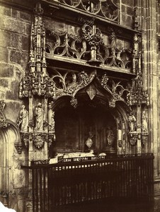 France Ain Brou Church Tomb of Marguerite de Bourbon Old Photo 1890