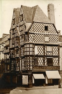 France Maine-et-Loire Angers Maison d'Adam House Half-timbering Old Photo 1890