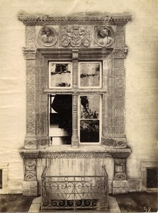 France Architecture Renaissance Window Detail Old Photo 1890