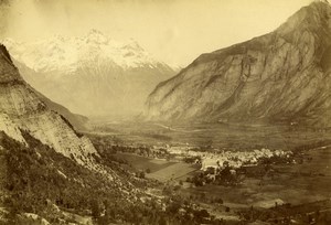 France Isère Bourg d'Oisans Panorama Alps Mountain Old Photo 1890