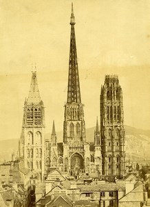 France Normandy Seine-Maritime Rouen Cathedral Old Photo 1890