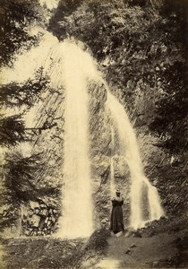 France Auvergne Le Mont Dore Cascade du Queureuilh Waterfall Old Photo 1890