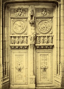 France Rouen Gothic Church Saint Maclou Door Porte Old Photo 1890