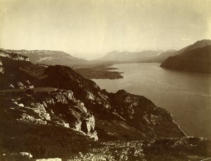 France Savoie Lac du Bourget Lake Panorama Old Photo 1890