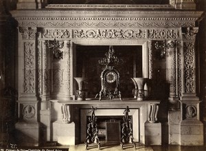 France Château de Pau Castle Grand Salon Fireplace Old Photo 1890