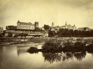 France Château de Pau Castle Panorama vu de Jurancon Old Photo 1890