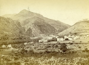 France Provence Village Fort on hill top? Panorama Old Photo 1870