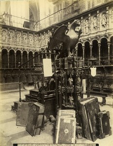 Spain Toledo Cathedral detail of the Choir Catedral Coro Old Photo Alguacil 1870