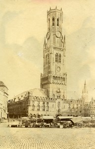 Belgium Bruges Brugge Belfry Market Place Old Photo 1890