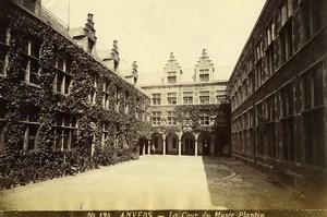 Belgium Antwerp Museum Plantin Courtyard Old Photo 1890