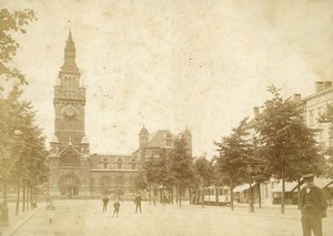 Belgium Antwerp Central Square Belfry Tramway Old Photo 1900