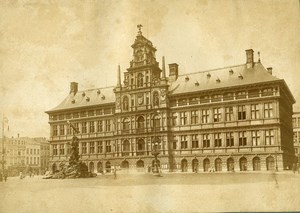 Belgium Anvers Antwerp City Hall Old Photo 1900