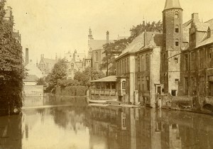 Belgium Bruges Canal Old Photo 1890