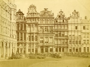 Belgium Brussels Bruxelles Grand' Place Guildhalls Old Photo 1890